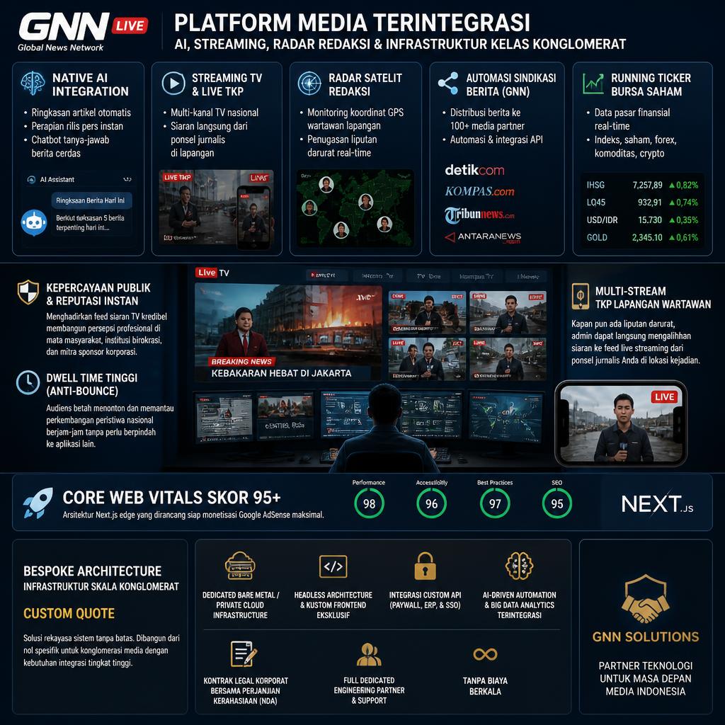 Portal Berita & TV Cloud Platform Mockup
